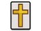 Cross Christian Church Religion Outline Multi-Color Embroidered Iron-On or Hook & Loop Patch Applique